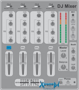 Mixer profissional para DJs de 4 canais