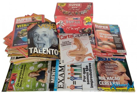 Algumas revistas especiais (Exame, Época, Superinteressante, Carta Capital, Galileu, Isto É, Veja)